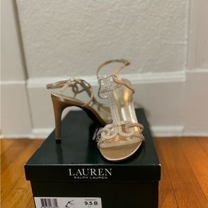 Lauren by Ralph Lauren (New w/ box) Samiha Champagne Dress Sandals size 9.5B